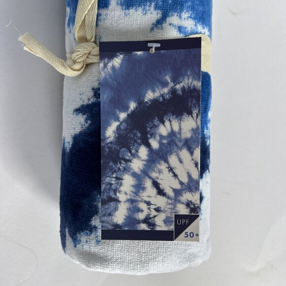 POTTERY BARN TEEN Set of 2 Tie Dye Burst Beach Towels BLUE/NAVY NEW PB TEEN - Picture 7 of 11